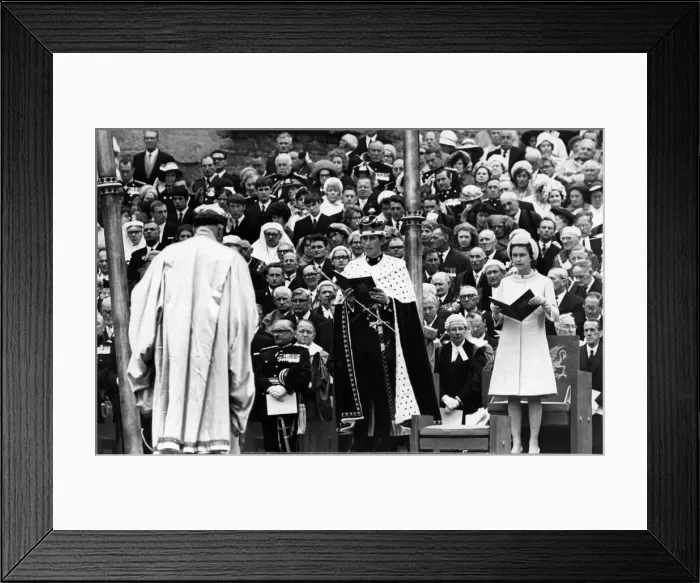 Framed Print : The Investiture of Prince Charles at Caernarfon Castle. Caernarfon, Wales. 1st July 1969 Framed Print : The Investiture of Prince Charles at Caernarfon Castle. Caernarfon, Wales. 1st July 1969