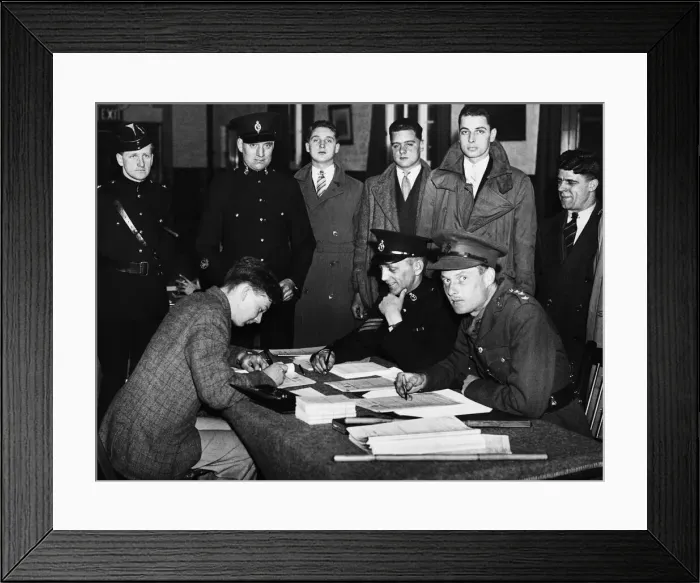 Framed Print : Edward L Fisher the last recruit to enrol in the 48th Division Signals at their HQ Framed Print : Edward L Fisher the last recruit to enrol in the 48th Division Signals at their HQ