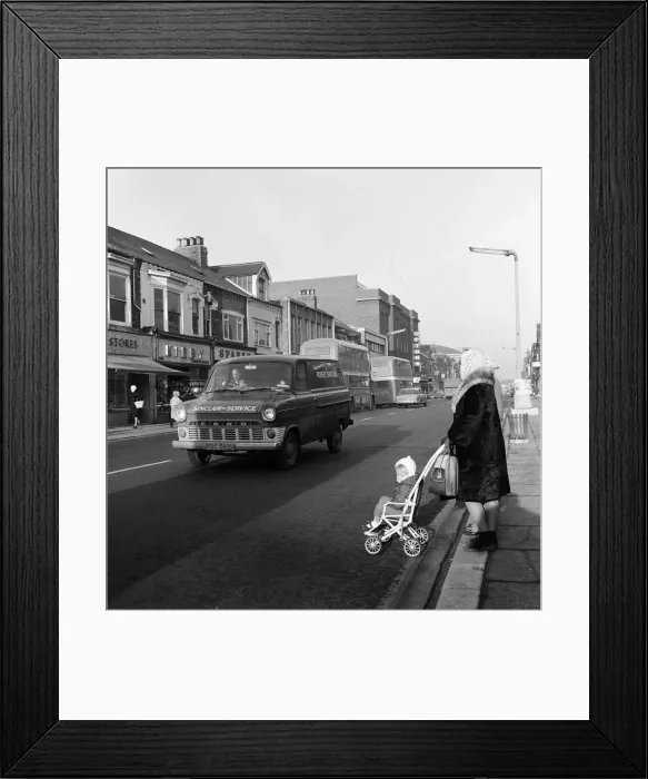 Framed Print : Middlesbrough street scene. 1971