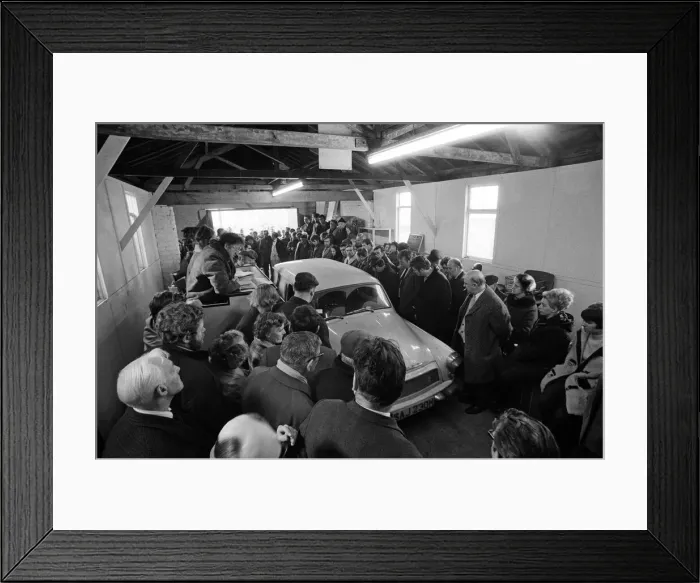 Framed Print : A car auction in Stockesley, North Yorkshire. 1971 Framed Print : A car auction in Stockesley, North Yorkshire. 1971