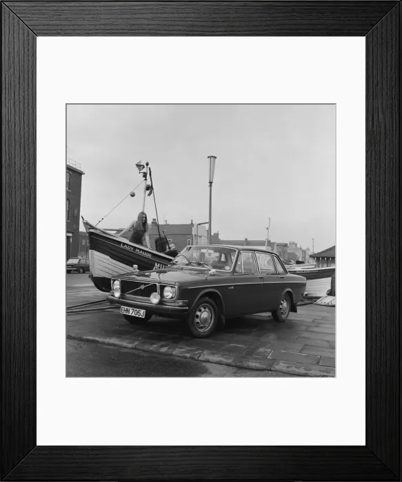Framed Print : A Volvo car in Redcar, North Yorkshire. 1971 Framed Print : A Volvo car in Redcar, North Yorkshire. 1971
