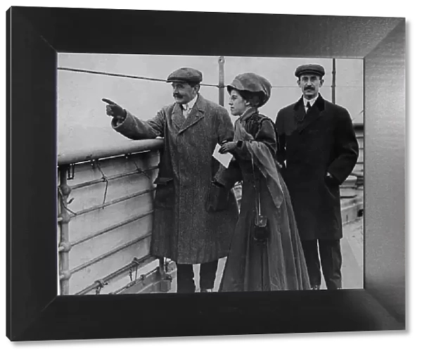 Mr Orville Wright (right) with is sister and Mr McCoy president of the Aero Club of