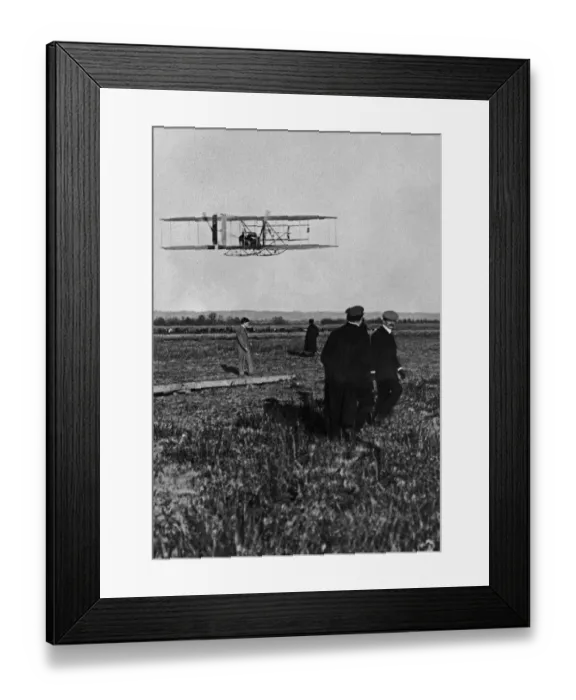 Framed Print : The Wright brothers seen here carrying out a number experiments with the French