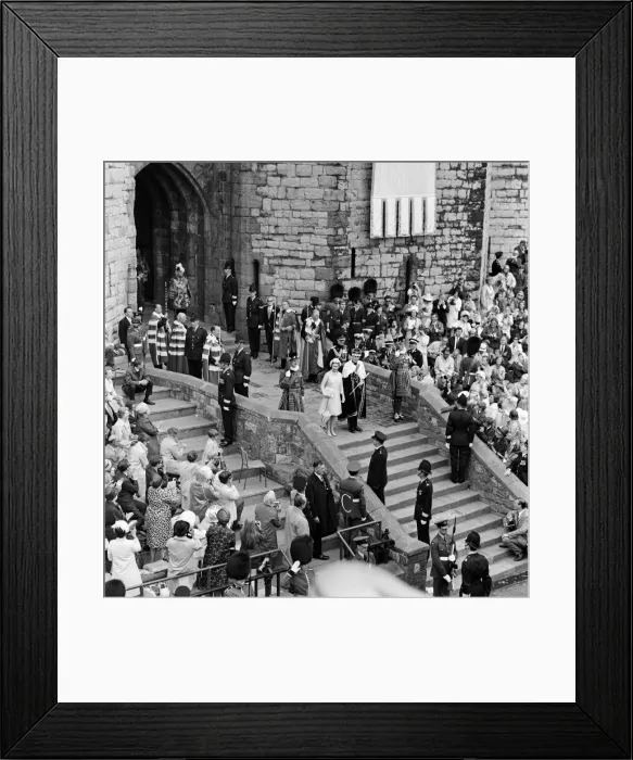 Framed Print : The Investiture of Prince Charles at Caernarfon Castle. Caernarfon, Wales. 1st July 1969 Framed Print : The Investiture of Prince Charles at Caernarfon Castle. Caernarfon, Wales. 1st July 1969