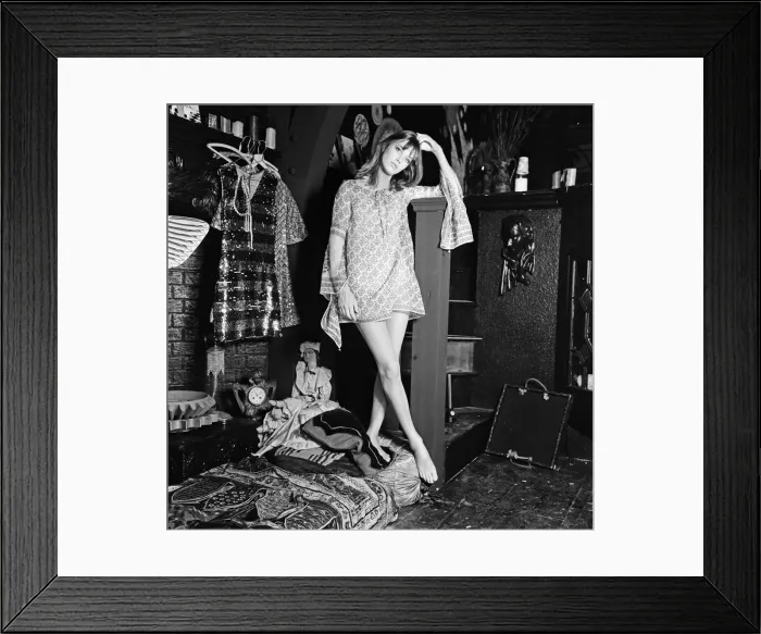 Framed Print : Jane Birkin, aged 20, star of the film Wonderwall'. 24th September 1967