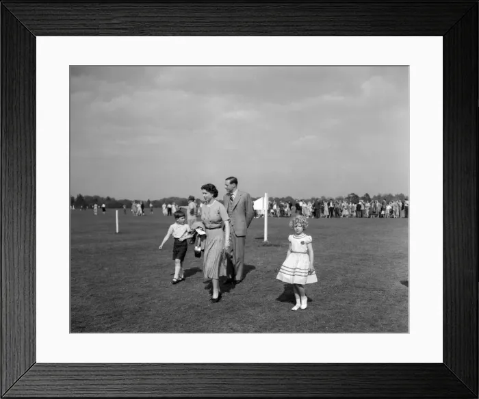 Framed Print : Queen Elizabeth II with Prince Charles and Princess Anne at Windsor Great Park to watch Framed Print : Queen Elizabeth II with Prince Charles and Princess Anne at Windsor Great Park to watch