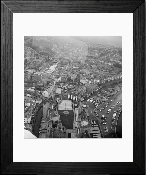 Framed Print : An aerial view of Caernarfon Castle the day before the Investiture of Prince Charles Framed Print : An aerial view of Caernarfon Castle the day before the Investiture of Prince Charles