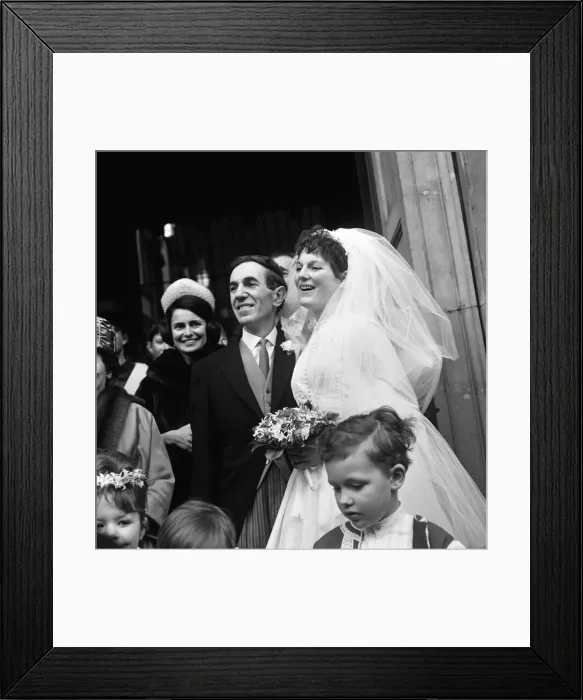 Framed Print : The wedding of Lady Judith Pakenham and Alexander John Kazantzis at the Church of Our