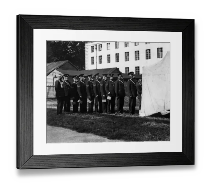 Framed Print : Inspector and sergeants of the Cardiff City police force seen here undertaking the local Framed Print : Inspector and sergeants of the Cardiff City police force seen here undertaking the local