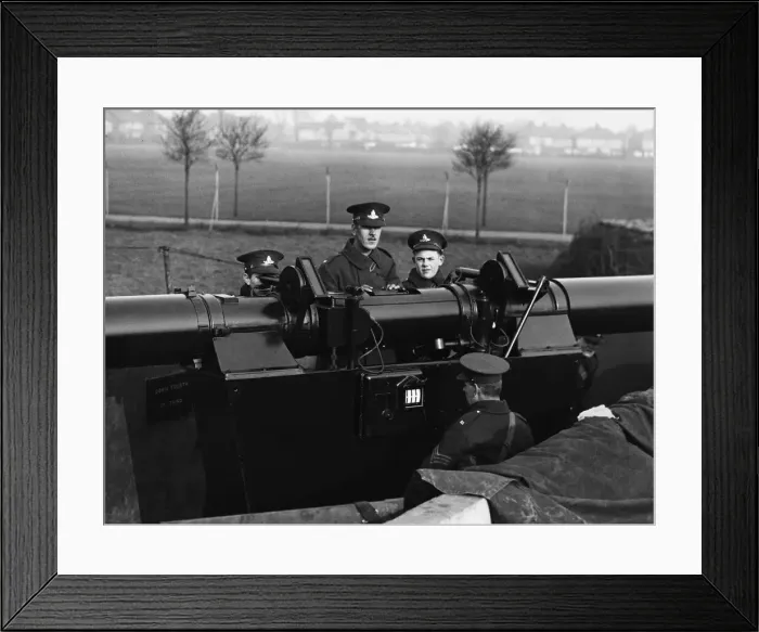 Framed Print : A close-up view of the Range Finder and the men who work it. 20th February 1940 Framed Print : A close-up view of the Range Finder and the men who work it. 20th February 1940