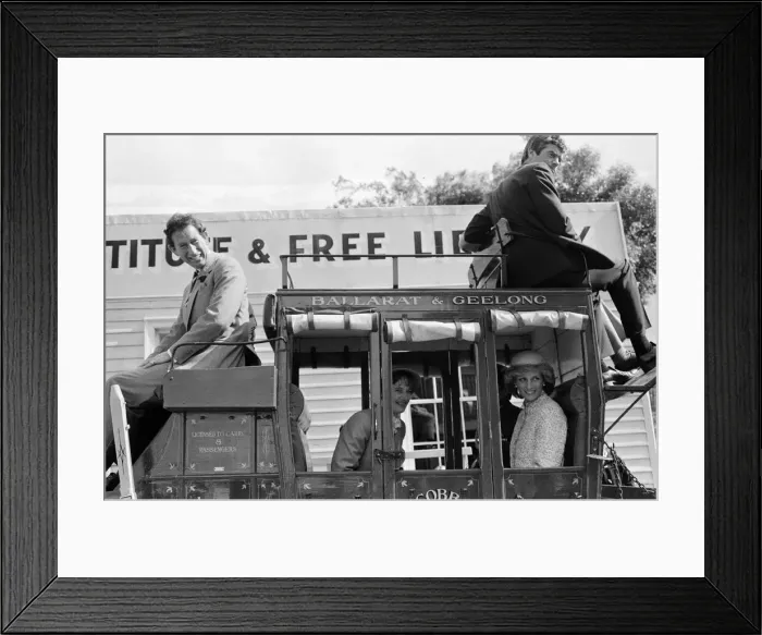 Framed Print : Charles, Prince of Wales and Diana, Princess of Wales visit Sovereign Hill Museum in Framed Print : Charles, Prince of Wales and Diana, Princess of Wales visit Sovereign Hill Museum in