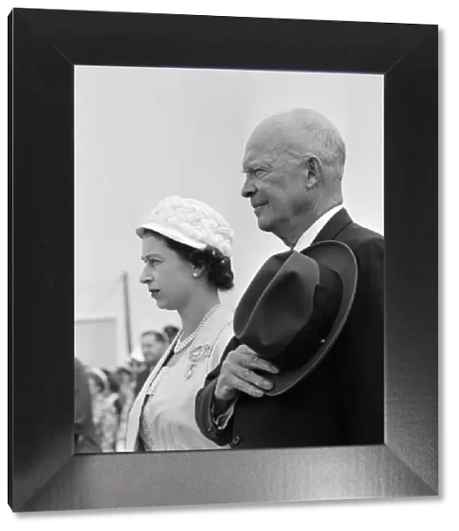 Queen Elizabeth II pictured with President Eisenhower, Montreal