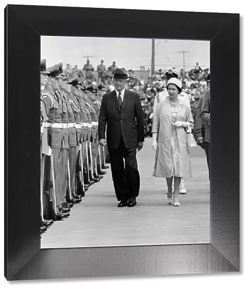 Queen Elizabeth II and President Eisenhower pictured during the Royal tour of Canada