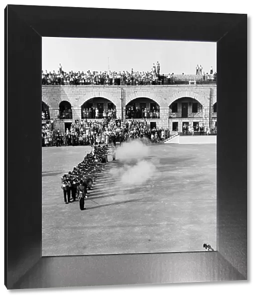 A display by Fort Henry Guards for Queen Elizabeth II and the Duke of Edinburgh