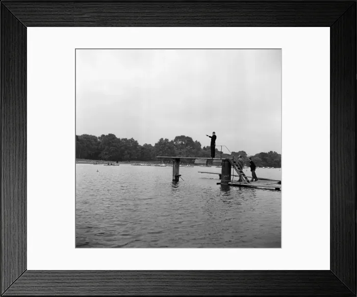 Framed Print : The Duke of Edinburgh reviews the canoes of the Boys Clubs of London at The Serpentine Framed Print : The Duke of Edinburgh reviews the canoes of the Boys Clubs of London at The Serpentine
