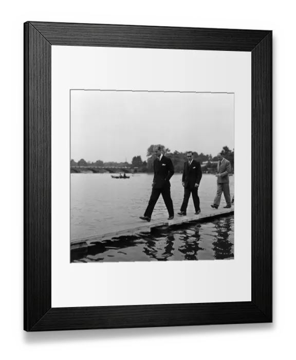 Framed Print : The Duke of Edinburgh reviews the canoes of the Boys Clubs of London at The Serpentine Framed Print : The Duke of Edinburgh reviews the canoes of the Boys Clubs of London at The Serpentine