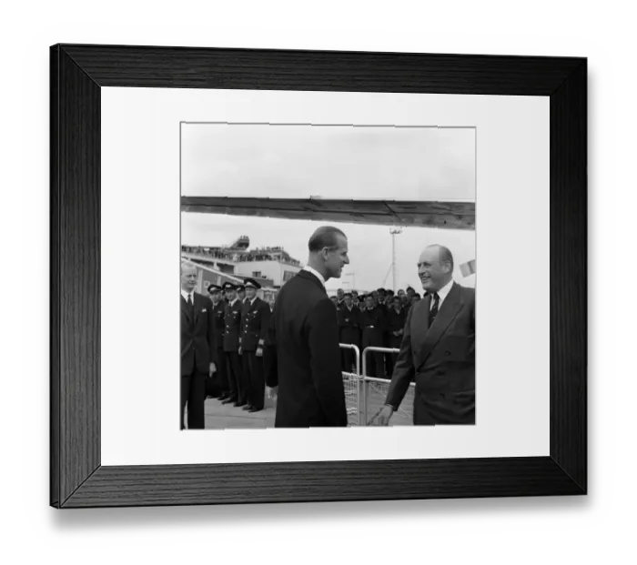Framed Print : King Olav V of Norway arrived on SAS aircraft at London Airport on a private visit