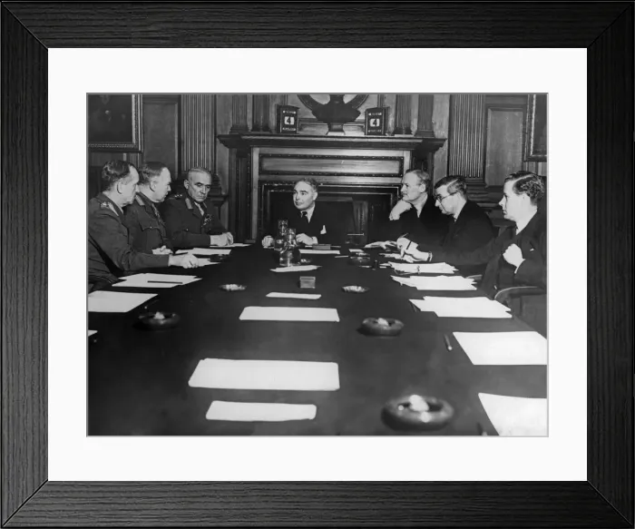Framed Print : New Army Council meeting in session in the historic surroundings of the conference room Framed Print : New Army Council meeting in session in the historic surroundings of the conference room
