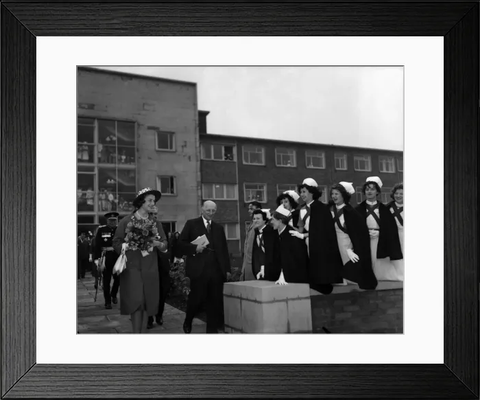 Framed Print : Princess Alexandra of Kent is admired by nurses after opening a new accident centre Framed Print : Princess Alexandra of Kent is admired by nurses after opening a new accident centre