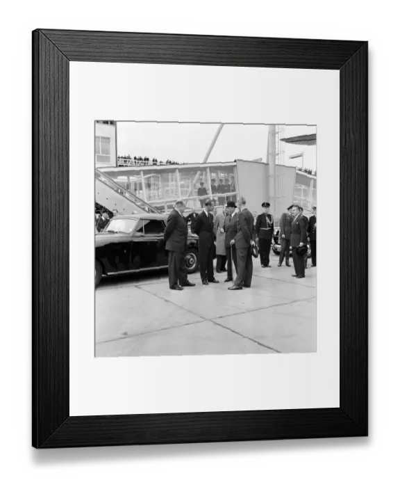 Framed Print : King Olav V of Norway arrived on SAS aircraft at London Airport on a private visit