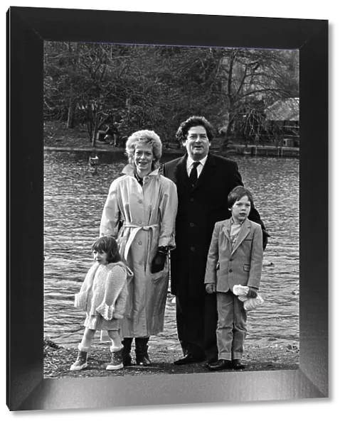 Chancellor of the Exchequer Nigel Lawson and his wife Therese with their children Tom