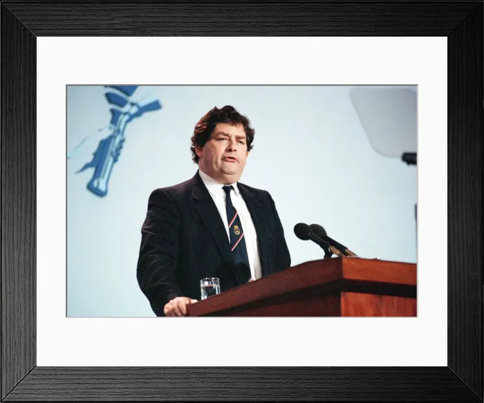 Framed Print : Chancellor of the Exchequer Nigel Lawson at the Conservative Party Conference, Blackpool Framed Print : Chancellor of the Exchequer Nigel Lawson at the Conservative Party Conference, Blackpool