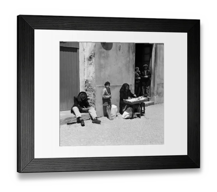 Framed Print : Street scene in Torre Vedras, Portugal. 9th June 1959