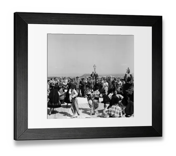 Framed Print : Princess Margaret watches traditional dancing during her visit to Nazare Portugal Framed Print : Princess Margaret watches traditional dancing during her visit to Nazare Portugal