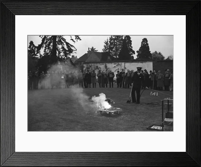 Framed Print : A. R. P. demonstration at Esher. Wardens seen here being given training on how to deal with Framed Print : A. R. P. demonstration at Esher. Wardens seen here being given training on how to deal with