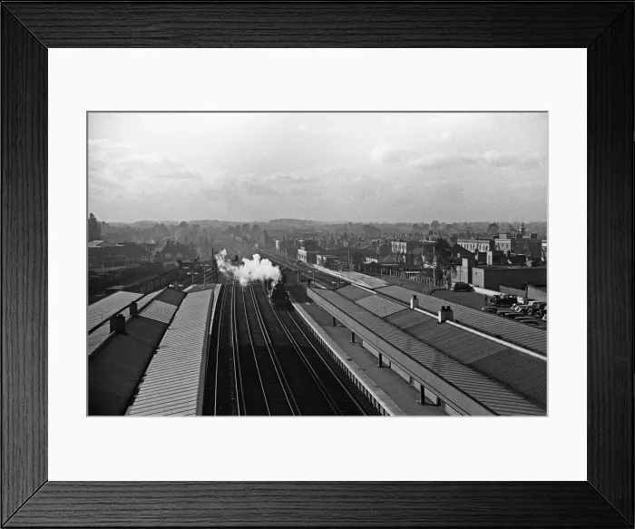 Framed Print : Surbiton railway station November 1938