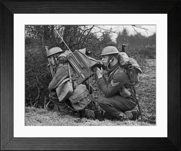 Framed Print : Wireless telegraph for the infantry. 12th March 1940 Infantryman with the BEF in