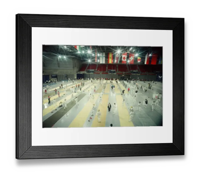Framed Print : Fencing at the National Indoor Arena. Birmingham, West Midlands. 18th April 1992 Framed Print : Fencing at the National Indoor Arena. Birmingham, West Midlands. 18th April 1992