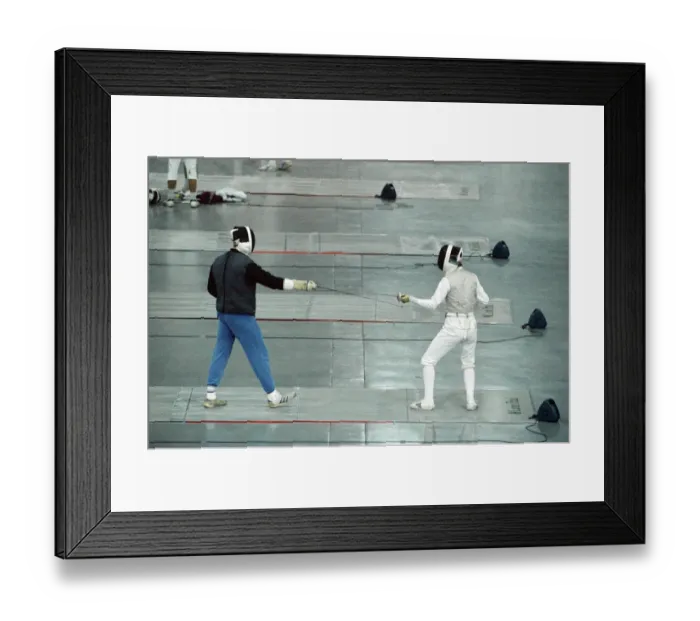 Framed Print : Fencing at the National Indoor Arena. Birmingham, West Midlands. 18th April 1992 Framed Print : Fencing at the National Indoor Arena. Birmingham, West Midlands. 18th April 1992