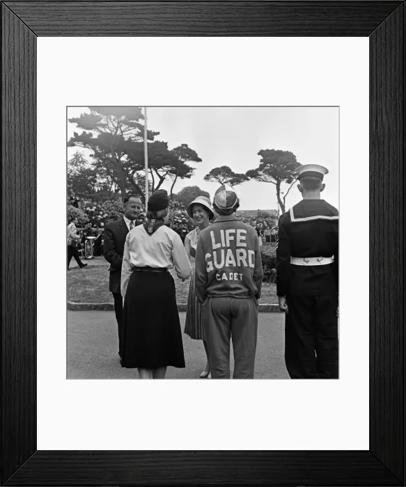 Framed Print : Princess Margaret visits St Johns Ambulance Brigade at Saint Peter Port, Guernsey Framed Print : Princess Margaret visits St Johns Ambulance Brigade at Saint Peter Port, Guernsey
