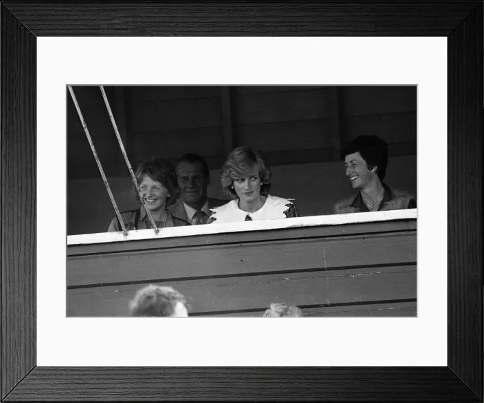 Framed Print : Diana, Princess of Wales watches her husband playing polo during a visit Auckland Framed Print : Diana, Princess of Wales watches her husband playing polo during a visit Auckland