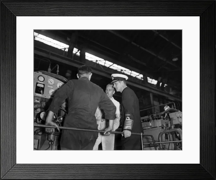 Framed Print : The Duke of Edinburgh is at Vickers Armstrongs yard at Barrow-in-Furness to lay the keel