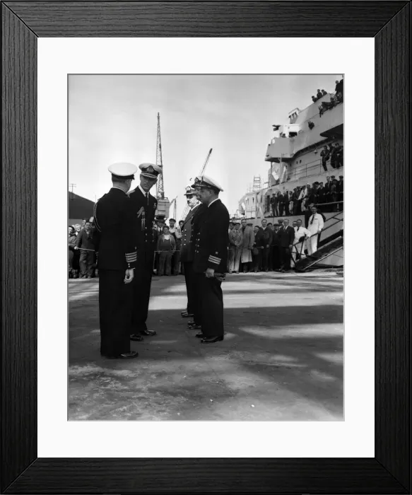 Framed Print : The Duke of Edinburgh is at Vickers Armstrongs yard at Barrow-in-Furness to lay the keel Framed Print : The Duke of Edinburgh is at Vickers Armstrongs yard at Barrow-in-Furness to lay the keel