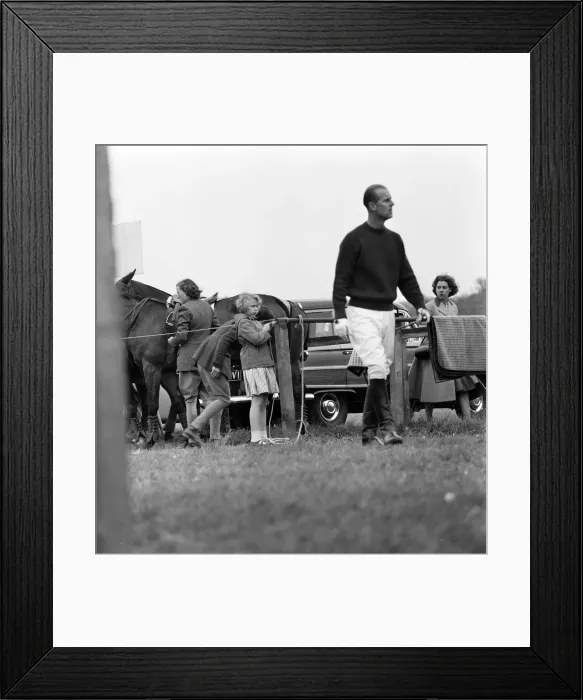 Framed Print : Princess Anne watches her father play polo at Windsor Great Park. 17th May 1959 Framed Print : Princess Anne watches her father play polo at Windsor Great Park. 17th May 1959