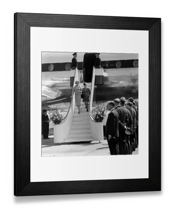Framed Print : Queen Elizabeth II and Prince Charles were at London Airport to meet the Duke of Framed Print : Queen Elizabeth II and Prince Charles were at London Airport to meet the Duke of