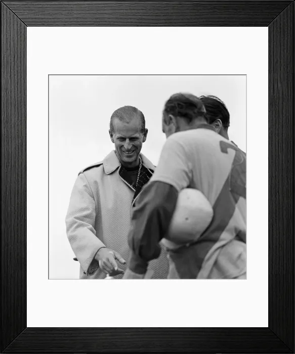Framed Print : The Duke of Edinburgh at Windsor polo ground, where he is playing polo. 3rd May 1959 Framed Print : The Duke of Edinburgh at Windsor polo ground, where he is playing polo. 3rd May 1959