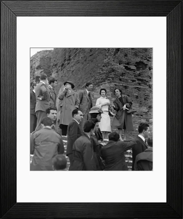 Framed Print : Princess Margaret visits Ostia Antica, Rome. 22nd April 1959 Framed Print : Princess Margaret visits Ostia Antica, Rome. 22nd April 1959