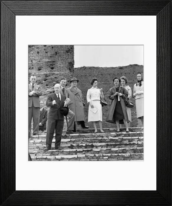 Framed Print : Princess Margaret visits Ostia Antica, Rome. 22nd April 1959 Framed Print : Princess Margaret visits Ostia Antica, Rome. 22nd April 1959