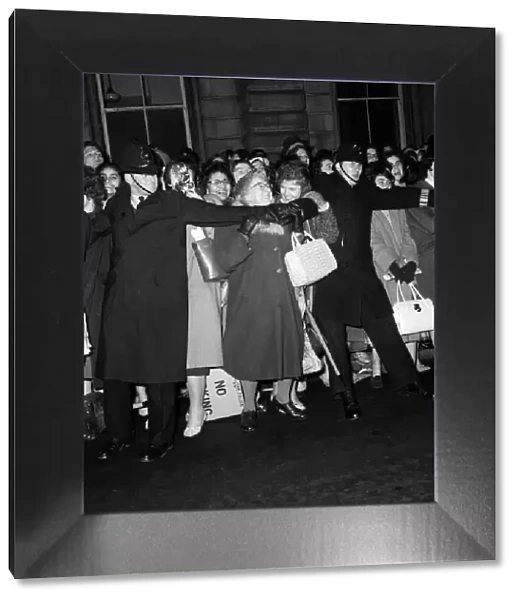 Crowds waiting to see Princess Margaret, her fiance Antony Armstrong-Jones
