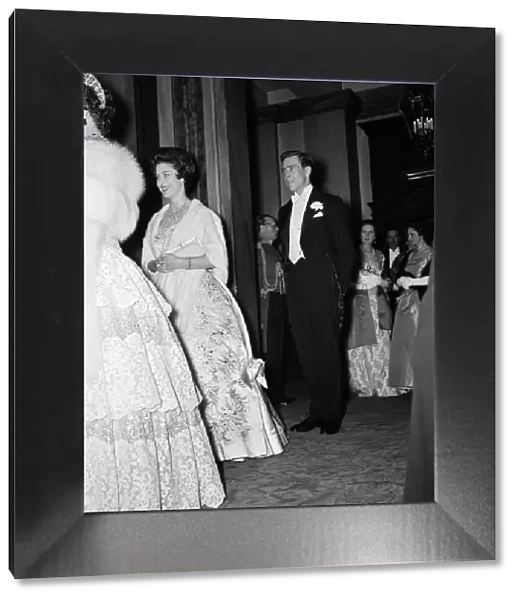 Princess Margaret and her fiance Antony Armstrong-Jones attend a gala ballet performance