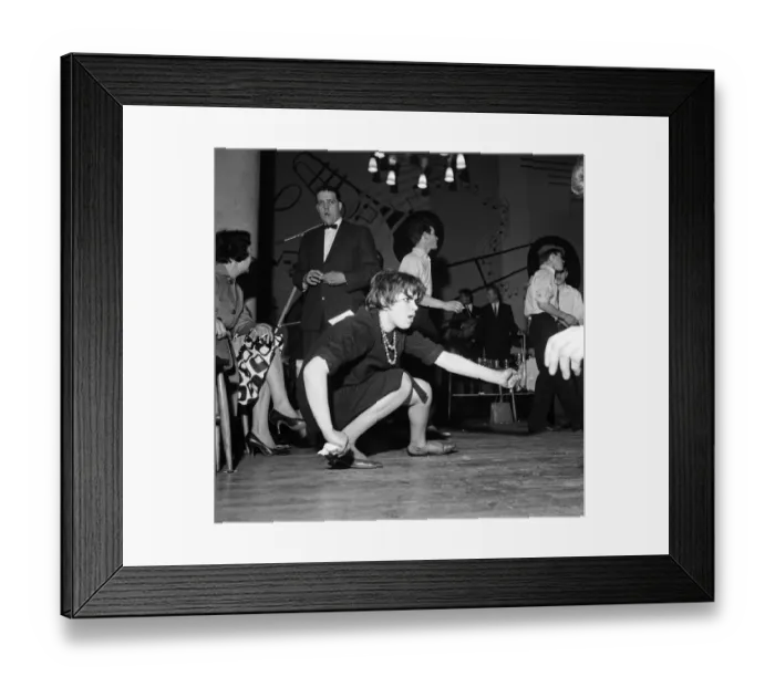 Framed Print : Teenage contestants during a 32-hour twisting competition at Embers Ballroom, Harlow