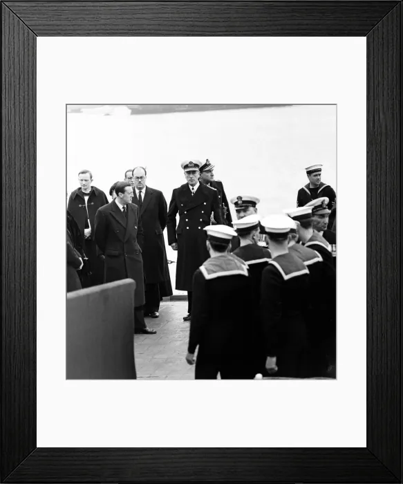 Framed Print : The funeral of Edwina Mountbatten, Countess Mountbatten of Burma aboard HMS Wakeful off