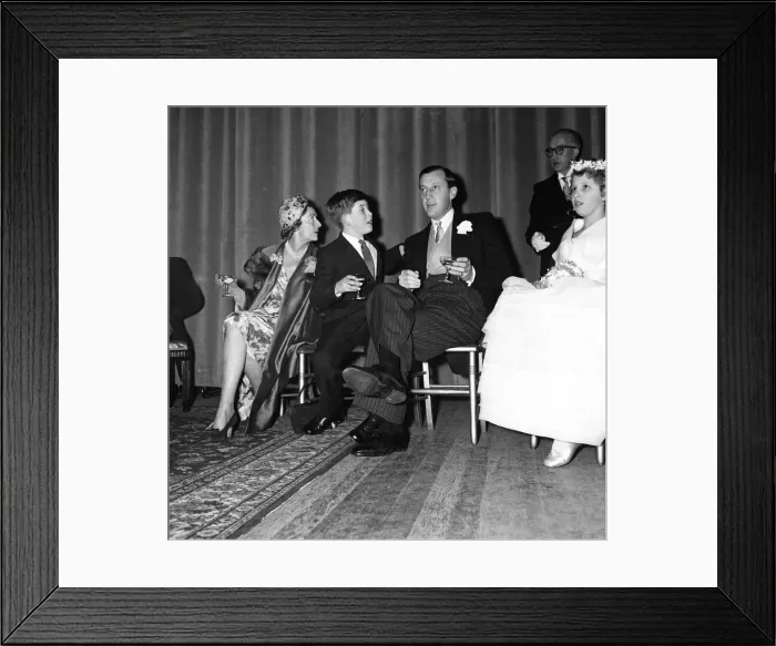 Framed Print : The wedding of Pamela Mountbatten and David Hicks at Romsey Abbey, Hampshire Framed Print : The wedding of Pamela Mountbatten and David Hicks at Romsey Abbey, Hampshire