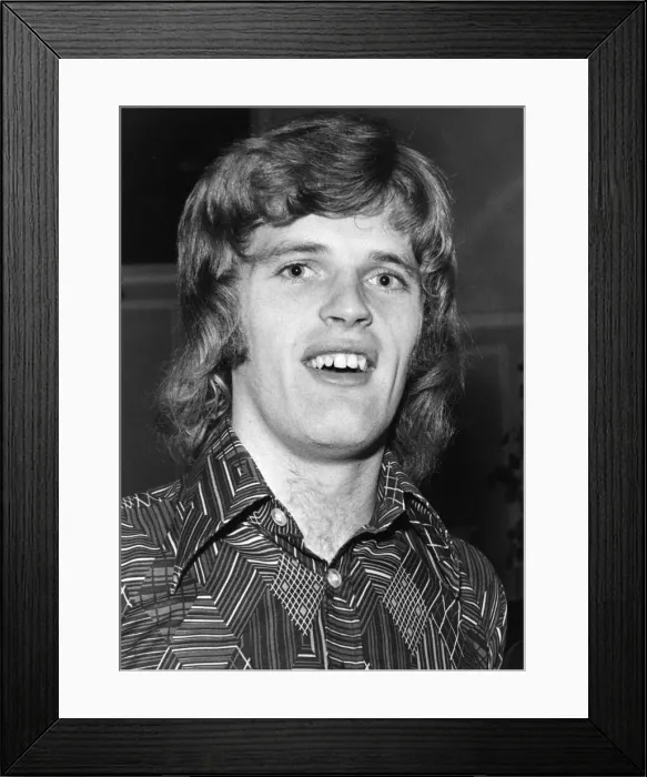 Framed Print : Gordon McQueen, Leeds United Football Player, casually dressed, November 1974 Framed Print : Gordon McQueen, Leeds United Football Player, casually dressed, November 1974