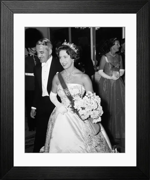 Framed Print : Princess Margaret visits Portugal. The Princess at the British Industries Fair dinner in