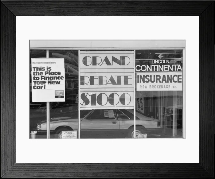 Framed Print : Decline of Motor Industry in New York, USA, 18th July 1980
